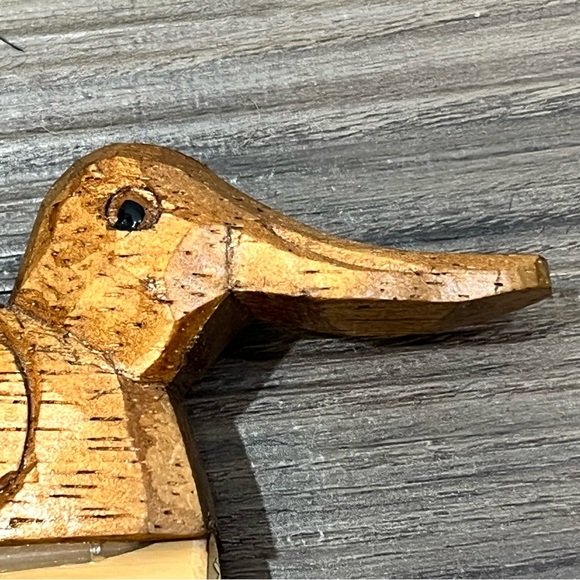 Wooden Duck Carved Bamboo Whistle Makes Duck Noise - Picture 3 of 16